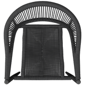 Stapelsessel aus schwarzem Geflecht, Ansicht von oben