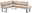 Beige Eckbank mit modernem Design und schwarzen Metallbeinen, seitliche Perspektive