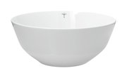 Weiße Schale mit schlichtem Design, seitliche Perspektive