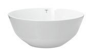 Weiße Schale mit schlichtem Design, seitliche Perspektive