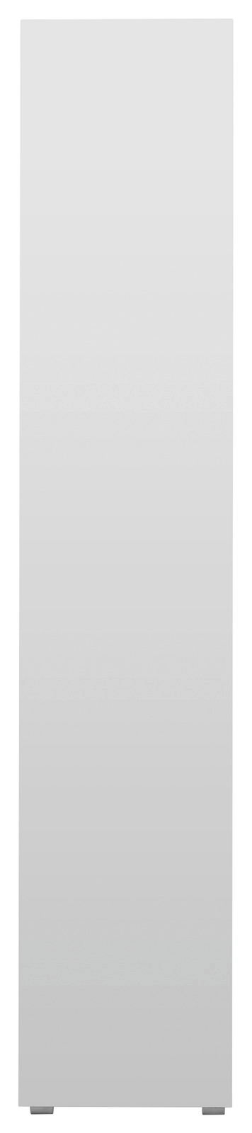 Weißes, hohes Regal in Frontalansicht