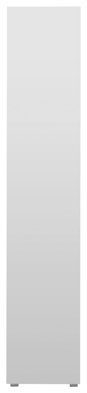 Weißes, hohes Regal in Frontalansicht