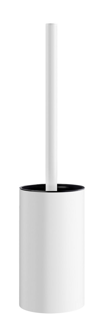 WC-Bürste aus Stahl in Weiß, frontal abgebildet