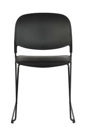 Schwarzer Stuhl mit Metallgestell, Vorderansicht