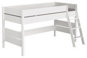 Wit speelbed met ladder, zijaanzicht