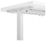Elektrisches Fußgestell in weißer Farbe, seitliche Perspektive