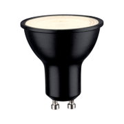 Zwarte ledlamp met GU10-fitting, zijaanzicht