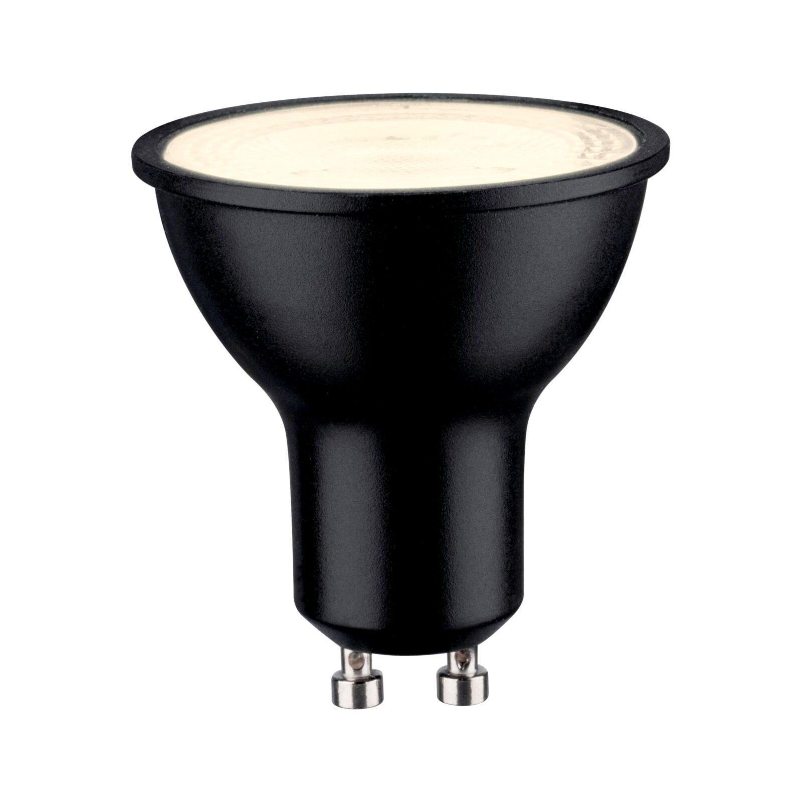 Zwarte ledlamp met GU10-fitting, zijaanzicht