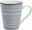 Grauer Becher Sendai 300ml mit horizontalen Streifen, seitliche Perspektive