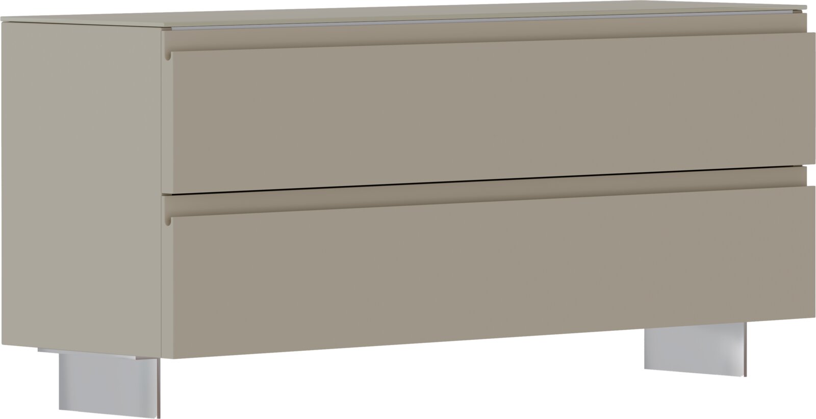 Moderano Garderobenbank LECCO Garderobenbank in Beige mit zwei Schubladen, seitliche Perspektive