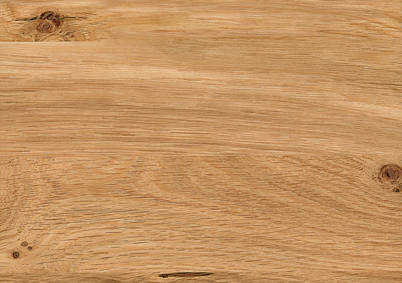 Close-up van een houten oppervlak met natuurlijke nerf en knoesten, gezien vanuit vogelperspectief.