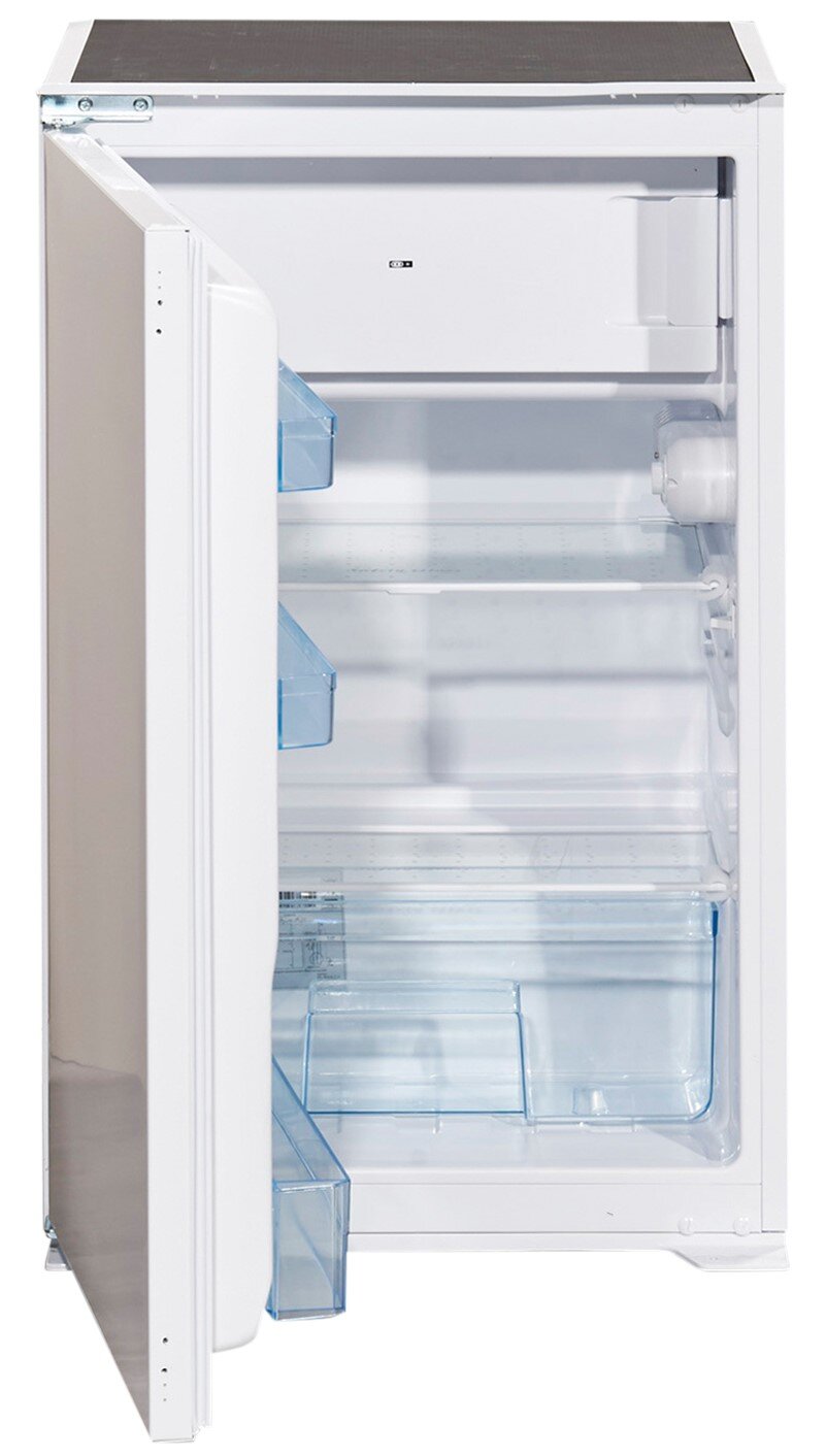 Offener Kühlschrank mit Gefrierfach, Ansicht von vorne