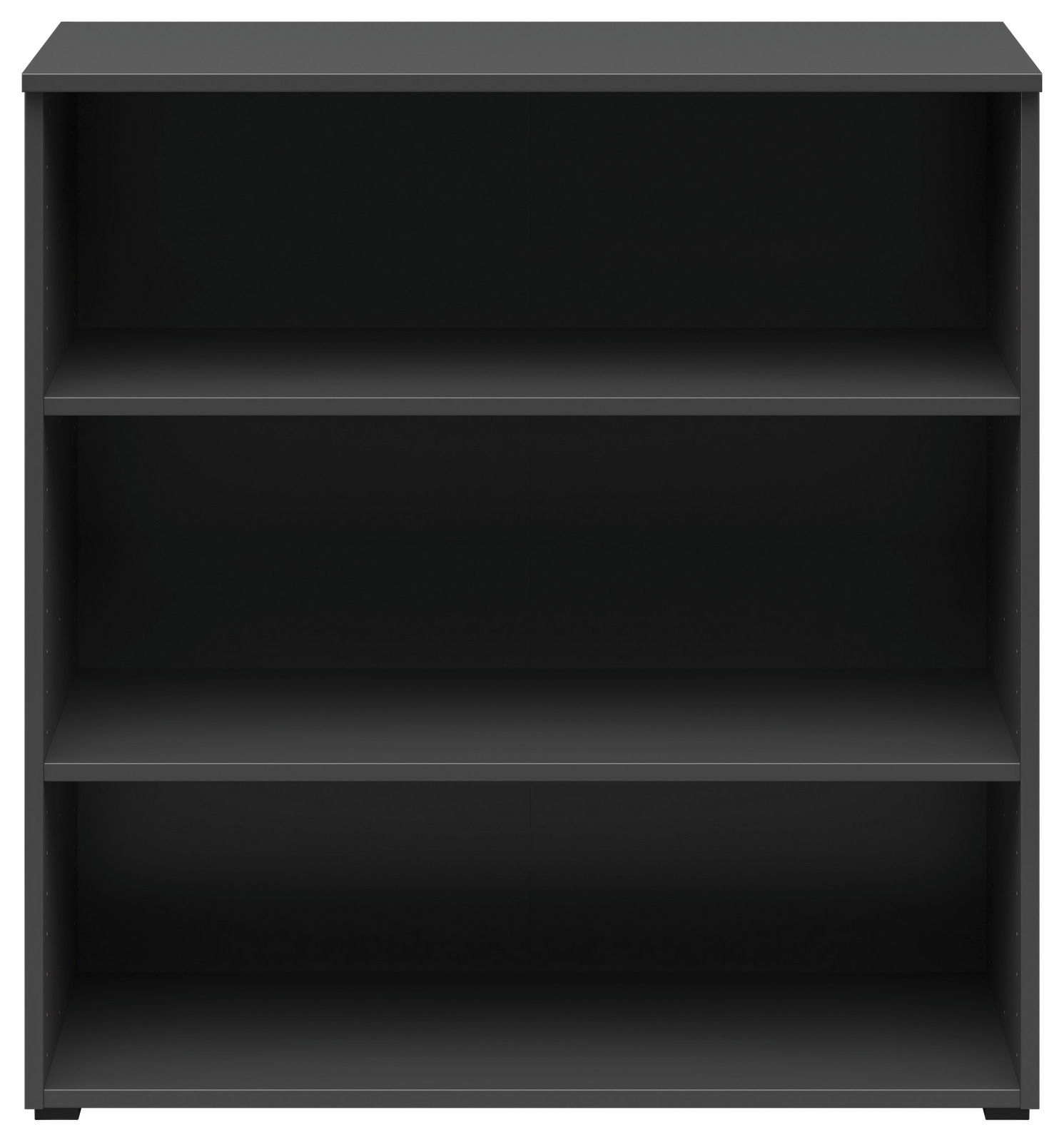 Carryhome Regal MULTISTAURAUM Schwarzes Regal mit drei Einlegeböden, frontale Ansicht