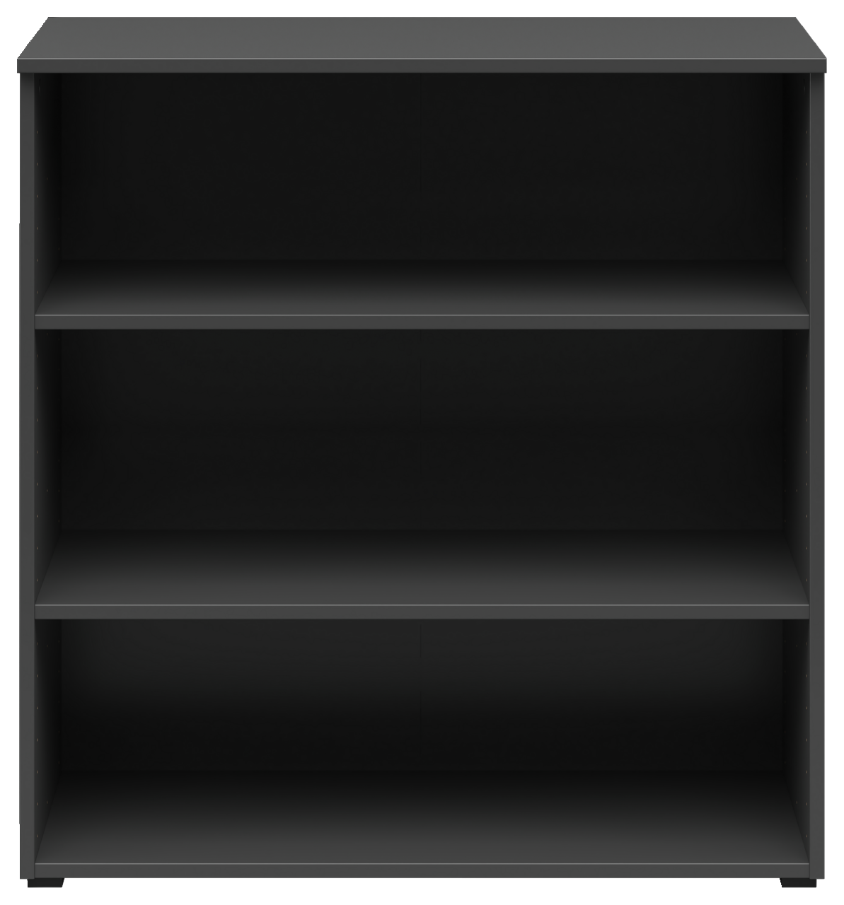 Carryhome Regal MULTISTAURAUM Schwarzes Regal mit drei Einlegeböden, frontale Ansicht