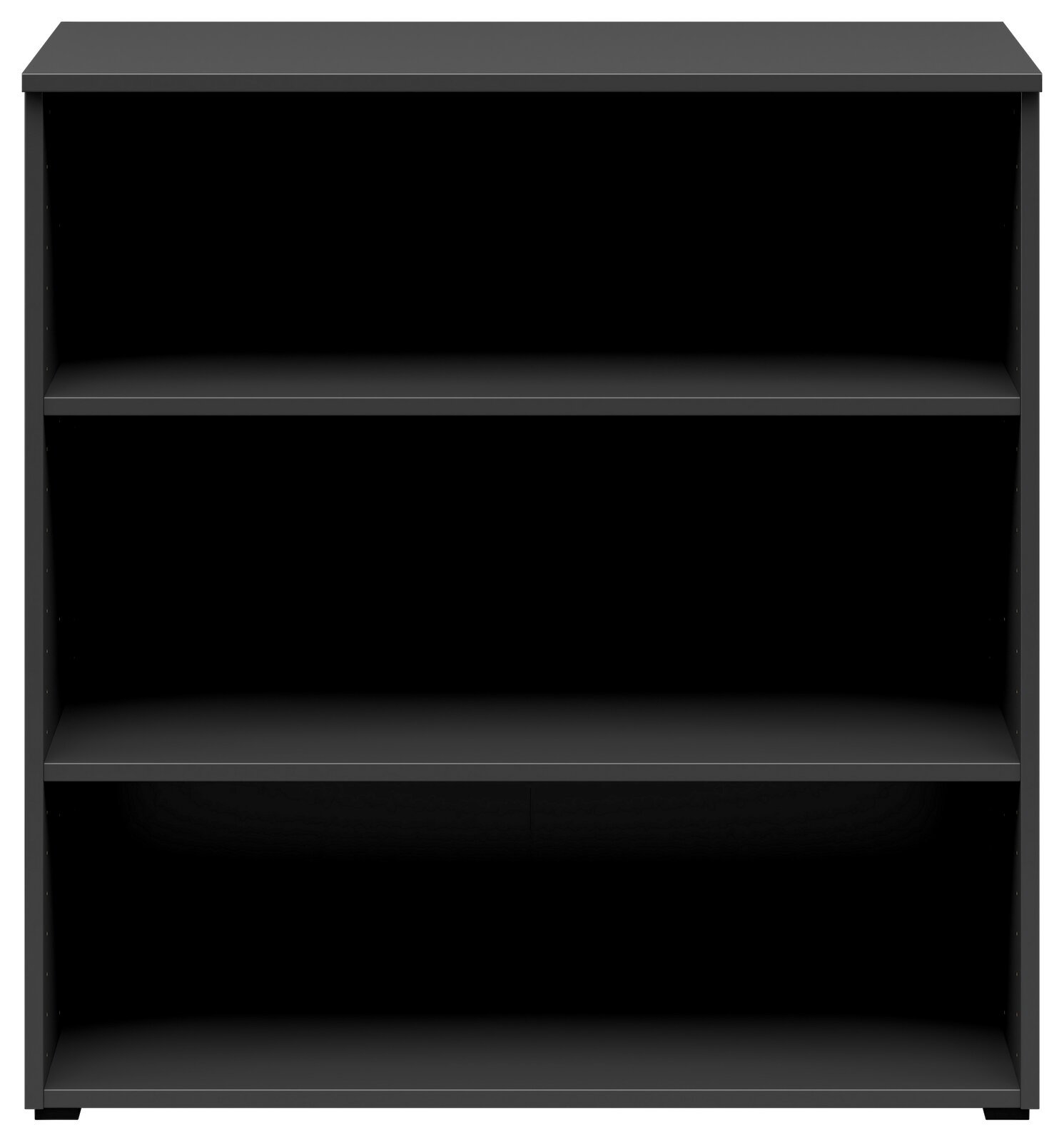 Carryhome Regal MULTISTAURAUM Schwarzes Regal mit drei Einlegeböden, frontale Ansicht