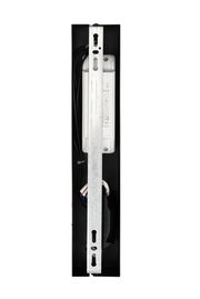 Rückansicht einer LED-Hängeleuchte mit sichtbaren Kabeln und Metallhalterung.