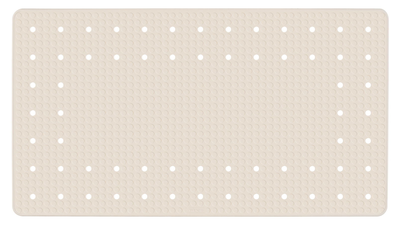 Beige Wanneneinlage Mirasol mit rutschfester Oberfläche und Lochmuster, Draufsicht