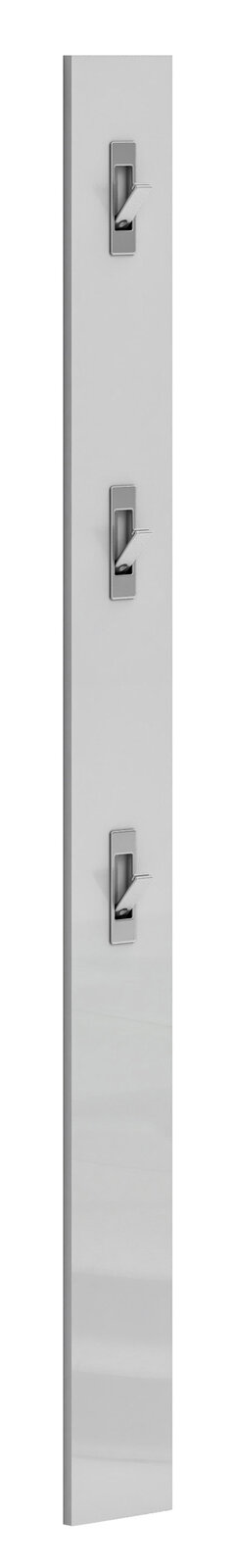 XORA Garderobenleiste IDEA Moderne Garderobenleiste in vertikaler Perspektive mit drei Haken, minimalistisches Design in Weiß und Metall.