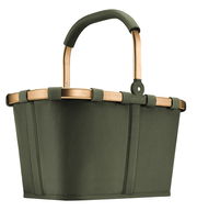 Grüner Einkaufskorb mit stabilem Griff, seitliche Perspektive