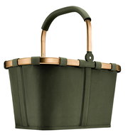 Grüner Einkaufskorb mit stabilem Griff, seitliche Perspektive