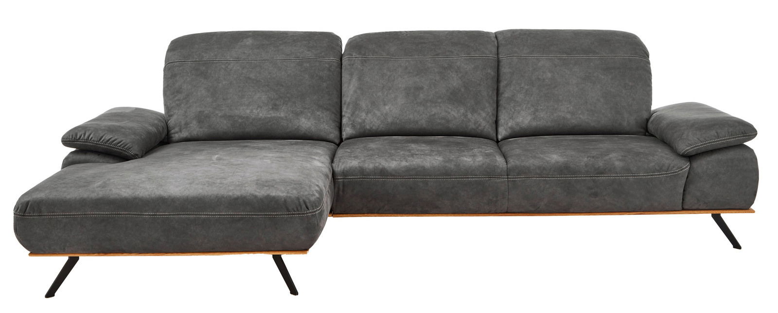 Graue Longchairkombination mit modernem Design, linke Perspektive