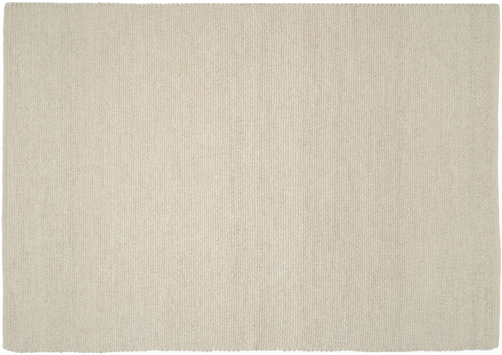 Handgewebter Teppich in Beige, Draufsicht