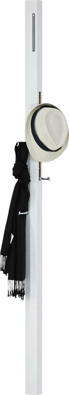 XORA Garderobenpaneel PALO Weißes Garderobenpaneel mit Hut und Schal, seitliche Perspektive