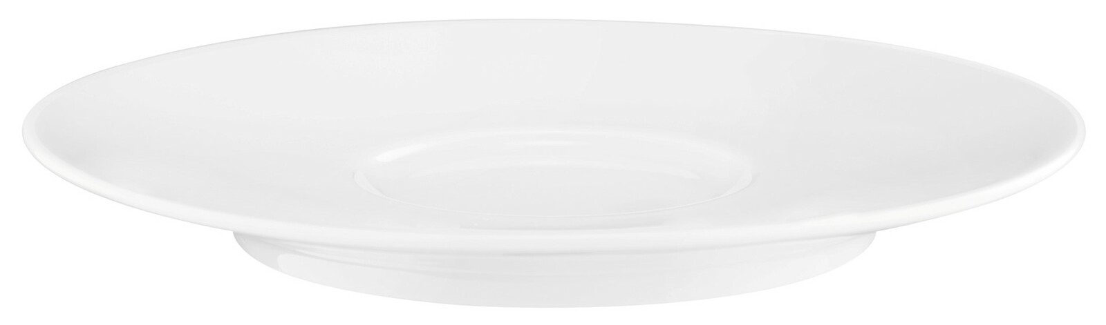 Weiße Kombi-Untertasse Life 16,5 cm, seitliche Perspektive