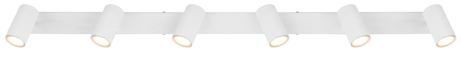 Sechsflammiger weißer Strahler in horizontaler Perspektive