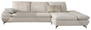 Beige Longchairkombination von W. Schillig mit zwei Kissen, seitliche Perspektive