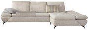 Beige Longchairkombination von W. Schillig mit zwei Kissen, seitliche Perspektive