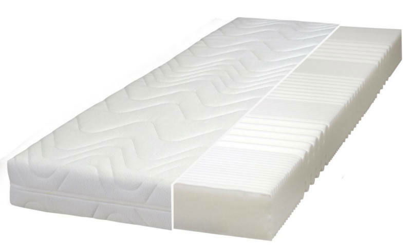 Komfortschaummatratze der Serie BOZEN, seitliche Perspektive mit sichtbarem Querschnitt