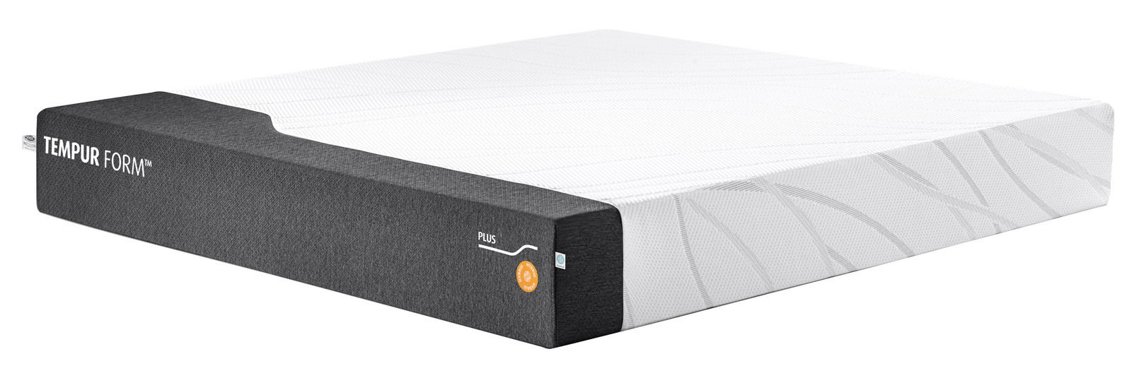 Viscomatratze 180x210 hybrid in seitlicher Perspektive mit grauem Rand und weißer Oberfläche