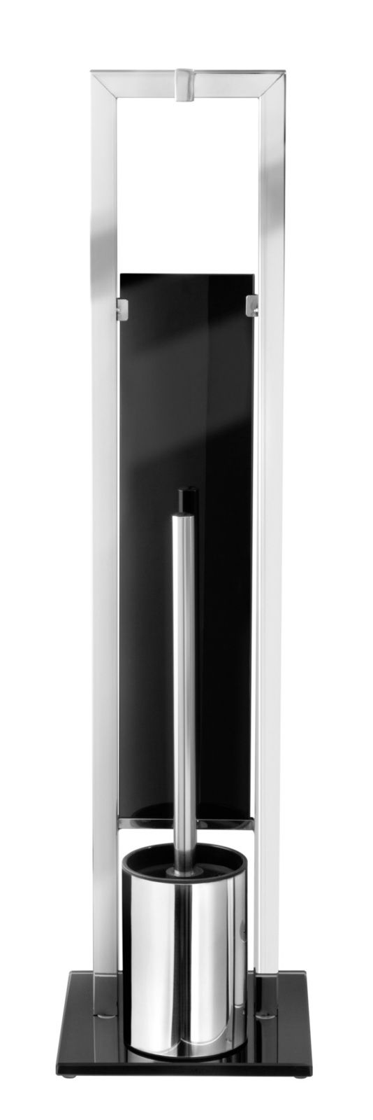 Edelstahl Stand WC-Garnitur in Frontalansicht mit modernem Design und glänzender Oberfläche.