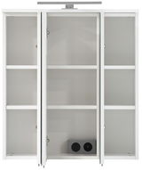 Spiegelschrank mit drei Türen und sechs Fächern, Frontansicht