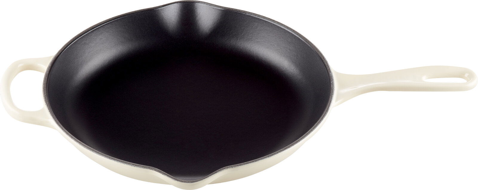 Brat- und Servierpfanne 26cm aus Gusseisen in Cremefarbe, Draufsicht