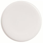 Gourmetteller Afina 32,1cm in Draufsicht, schlichtes Design mit feiner Rillenstruktur am Rand.