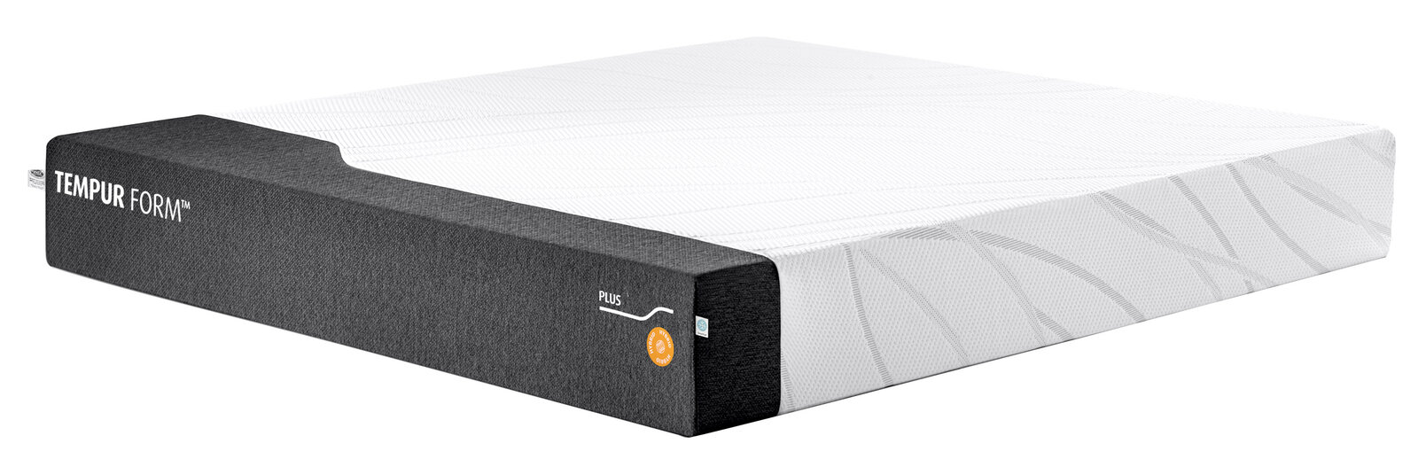 Viscomatratze 120x200 hybrid in seitlicher Perspektive mit grauem Rand und weißer Oberfläche.