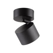 Schwarzer LED-Spot von unten betrachtet, mit verstellbarem Kopf.