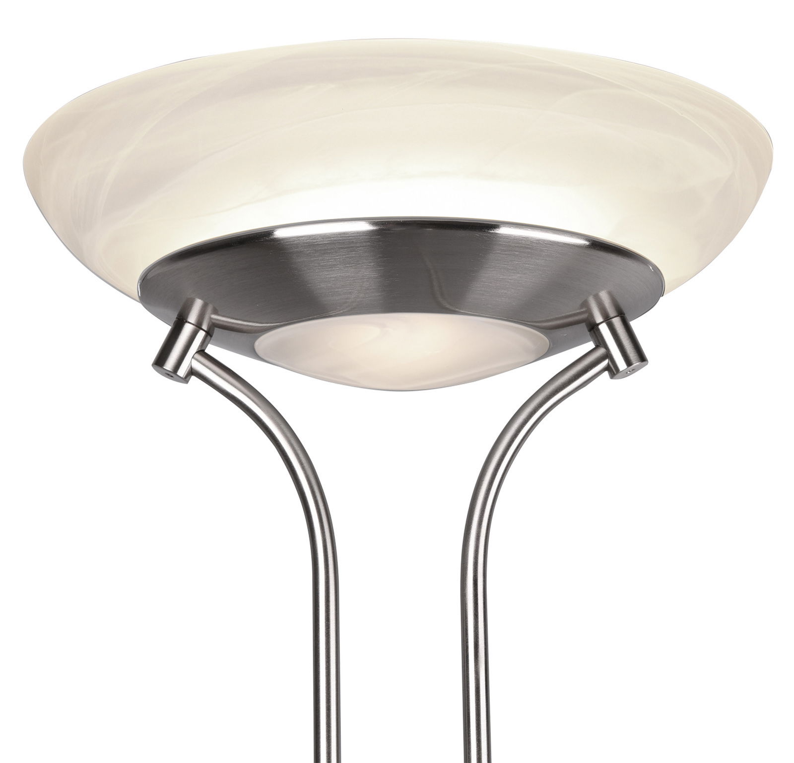 LED-Fluter ORSON, 27W+4,5W, Ansicht von unten mit modernem Design und gebürstetem Metall.