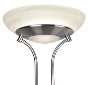 LED-Fluter ORSON, 27W+4,5W, Ansicht von unten mit modernem Design und gebürstetem Metall.