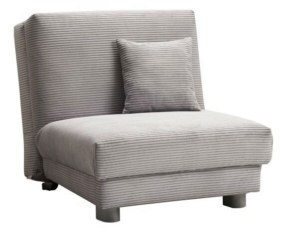 Grauer Funktionssessel mit Kissen, Vorderansicht