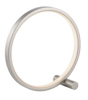Moderne Tischleuchte MINI RITUS in Ringform aus Metall, seitliche Perspektive