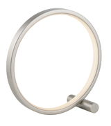 Moderne Tischleuchte MINI RITUS in Ringform aus Metall, seitliche Perspektive