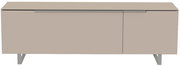 Modernes TV-Lowboard in Beige mit zwei Türen, frontale Ansicht