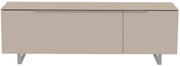 Modernes TV-Lowboard in Beige mit zwei Türen, frontale Ansicht