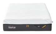 Matratze von vorne, TEMPUR Pro, mittelfest, mit weißem Bezug und grauem Rand