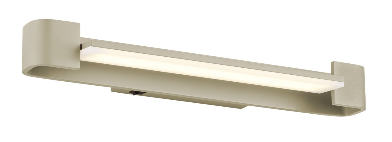 Moderne LED-Wandleuchte BOX in seitlicher Perspektive, mit schlichtem, rechteckigem Design und warmweißer Lichtabstrahlung.