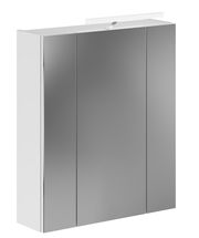 Moderner Spiegelschrank mit drei Türen, seitliche Perspektive