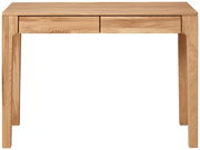 Holzschreibtisch mit zwei Schubladen, Frontalansicht